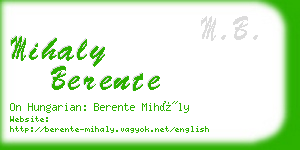 mihaly berente business card